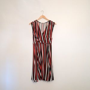 GAP Striped Sleeveless Wrap Dress